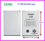 แบตเตอรี่ TWZ X9V7 (6.2x8.9 Cm.) ของแท้