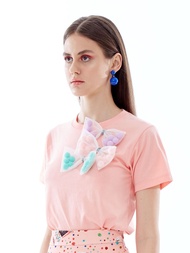 iCONiC CELLO BERRY T-SHIRT #6361 เสื้อยืด โบว์3มิติ ช่วงคอ เสื้อยืดแฟชั่น เสื้อยืดผญ เสือยืดแฟชั่น เ