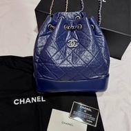 9.5新 Chanel深藍流浪後背包