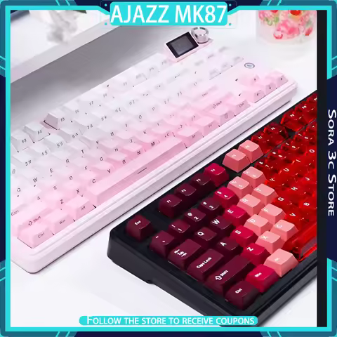 AJAZZ MK87 Wireless Mechanical Keyboard with Pluggable Knob and Display Screen Ergonomic RGB Customi