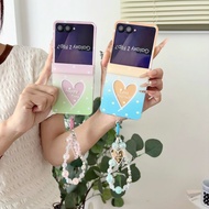 【Fold Hinge】Hard TPU For SAMSUNG Z Flip 8 7 FE 6 5 4 3 Gradient Color Wave Dot Love Bracelet Shockpr