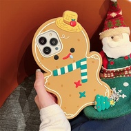 For iPhone Case 15 Pro Max 14 Pro Max 13 Pro Max 12 Pro Max TPU Silicone Softshell Christmas Gingerbread Man + Accessories