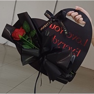 Bouquet 1kuntum bunga rose/Single bouquet/Single card bouquet /BOUQET BUNGA