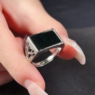 墨翠翡翠無事牌戒指 925純銀 | 天然緬甸玉翡翠A貨 | 送禮