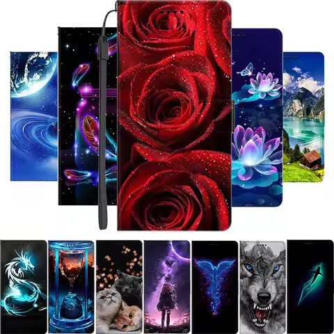 Leather Flip Case For Motorola Moto G05 Phone Case G 05 Magnetic Cover Coque For Motorola Moto E15 W