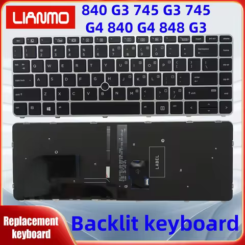 Brazil/Portuguese/LA/Spanish/UK/US Layout for HP 840 G3 840 G4 848 G3 848 G4 745 G3 745 G4 ZBook 14u