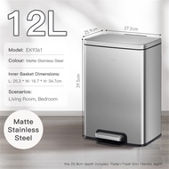 EKO Madison Stainless Steel Dustbin 6 8 12 20 30 Liter Step Trash Bin w/Inner Liner Tong Sampah for 
