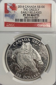 加拿大🇨🇦2014年Grizzly  $100銀幣