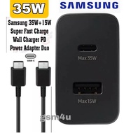 35W Samsung S20 S21 FE S21 S20 Ultra A80 Note 10 20 Super Fast Charge 35W Travel Power Adapter + USB