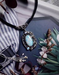 植感澳洲彩虹蛋白石925銀設計墜-漫步花園