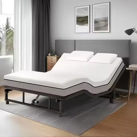 King Size Adjustable Bed Base Frame with Quiet Motor Head And Foot Incline Zero Gravity Position Wir