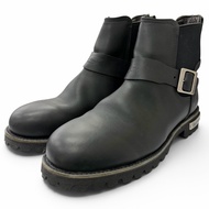 成色極佳 □ RED RED WING 977 皮革 Logo 扣環側邊鬆緊帶摩托車靴/踝靴 黑色 9 碼 美國製造 男款