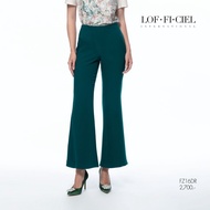 กางเกงขายาว กางเ﻿กงผู้หญิง LOFFICIEL ลอฟฟิเซียล กางเกงทรงทำงาน Disco Pants โทนสี Emerald (FZ16DR)