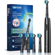 2025 Berus Gigi Elektrik, dengan 4 Kepala Berus 1 Kotak, Peringatan Pintar 30-an, 5 Mod Pembersihan 