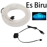 Led Dashboard Mobil 5 Meter 5 Volt Colokan USB Nyala Bebas Lem LED Strip Lampu Neon Flex
