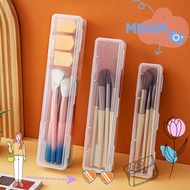 MIHAN Storage Box, Dustproof Transparent Makeup Brush Box,  with Cover Multifunctional Portable Cutl