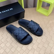 (READY STOCK 🇲🇾 ) SANDAL COACH PREMIUM QUALITY SELIPAR SANDALS SLIDES LELAKI HITAM MEN MAN SANDAL