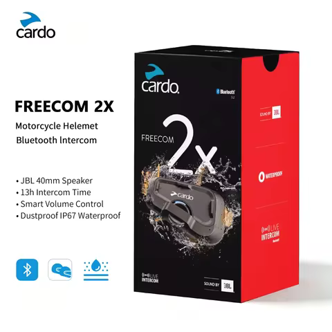 CARDO FREECOM 2X Helmet Bluetooth Headset Motorcycle Riding Intercom JBL