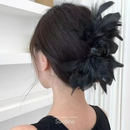 Ostrich Feather Feather Clip Large Female Shark Hair Clip