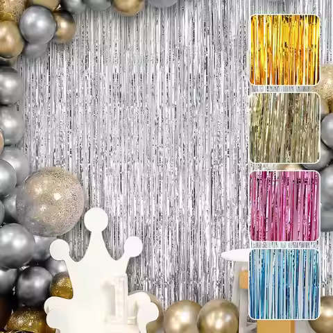 2M Rain Curtain Birthday Wedding Scene Layout Holiday Party Background Wall Decoration Bright Rain D