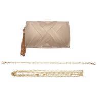 [JJM MALL] Tassel Fashion Ladies Clutch Bag Shoulder Handbags Female Party Wedding Evening Bag For P