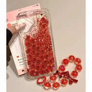 iPhone 15 Pro Max 手机壳 流沙设计 苹果手机壳 防摔 透明 挂绳 潮流 个性 时尚 保护壳