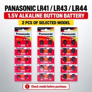 Panasonic LR41 LR43 LR44 1.5V Alkaline Button Battery 2pcs AG3 AG12 AG13 Watch Calculator Toy
