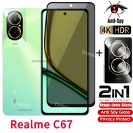 Realme C67 2023 Private Tempered Glass Anti-Spy Full Cover Screen Protector Anti Peek Privacy Film F