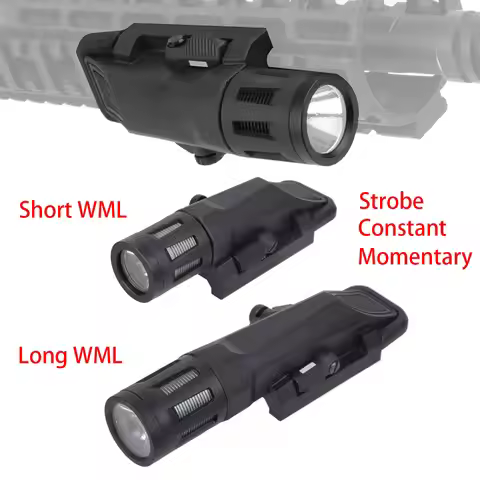 WML Constant Strobe Momentary Output Weapon Light Rifle Scout Flashlight Airsoft 20mm Picatinny Rail