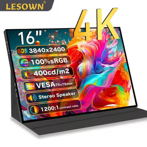 LESOWN Portable Monitor 4K / 1080p 16 18 Inch Auxiliary IPS Computer External Travel Second Addition