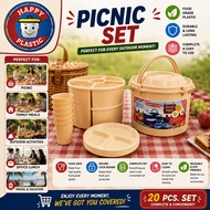 Happy Plastic Sunnyware 20 IN 1 New Picnic Set Mate 20pcs with Pitcher Bundle (BPA Free) food contai