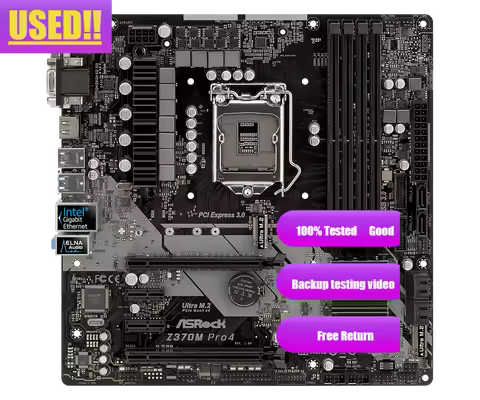 ASROCK Z370M PRO4 Eighth generation motherboard Micro-ATX DDR4 support i7-8100 8600K