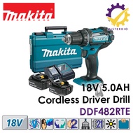 Makita DDF482RTE (5.0ah), 18V 13mm Cordless Driver Drill Variable Speed