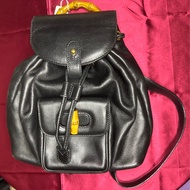 GUCCI Bamboo Backpack 黑色皮革竹節後背包 / 手提包