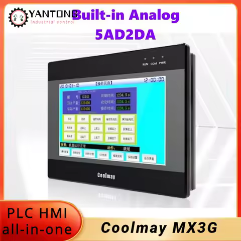 Coolmay MX3G-43C/70C HMI PLC All-In-One 4.3/7 Inch Built-In Analog Input Output 5AD2DA MODBUS RTU RS