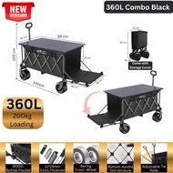 500L Wagon Trolley Heavy Duty Wagon Trolley Camping Foldable Trolley Cart Wagon Stroller Camping Tro