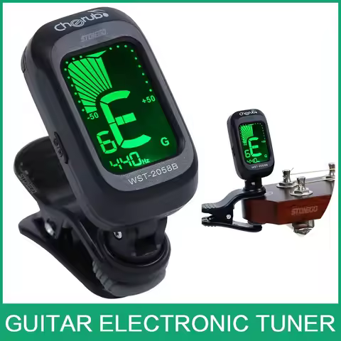 Digital Acoustic Clip Type Guitar Tuner Rotatable Clip-on Tuner LCD Display for Chromatic Acoustic G