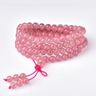108 natural red strawberry crystal bracelet纯天然红草莓晶108棵手链