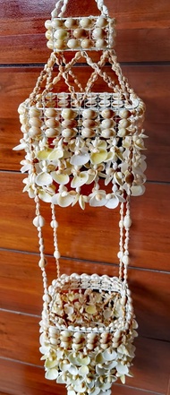 SEASHELLS BAHAY KUBO INTRICATE DESIGN Hanging Handmade Home Decor Lamp Chandelier Hanging Ornament W