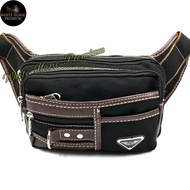 BS L Size Canvas Waist Bag Travel Casual Pouch Bag Chest Bag Crossbody Bag Pouch Bag Kain Besar