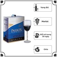 Rượu vang đỏ Passion Merlot hộp 3 lít 13.5%