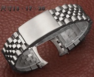 錶帶屋 13mm 17mm 20mm勞力士 Rolex 16234 16014五珠實心鋼帶 與原廠相同只有兩邊兩珠實心
