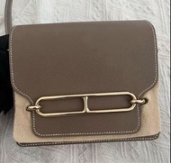 🎠✨Hermes Mini Roulis 大象灰 淡金扣 ec皮✨🎠