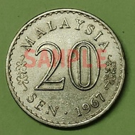 20 Sen Syilling Malaysia Tahun 1967/1973/1979/1980/1987 Year Coin collection