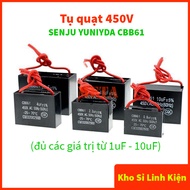 450V AC Fan Capacitor 1uF 1.5uF 2uF 2.5uF 3uF 3.5uF 4uF 4.5uF 4.5uF 5uF 10uF Good Quality SENJU YUNI