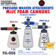 PA-008 MJJC PRO V2, S V3.0 or PRO V3 (new bottle) Foam Cannon for Pressure Washer