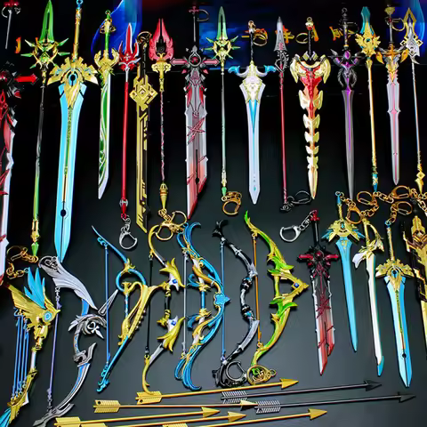 Impact Sword Keychains Cosplay Weapons Skyward Blade Key Rings Gifts Collections