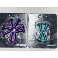 SMRT UNIVERSAL HEAVY DUTY Screw Titanium Purple / Tiffany Green M8 X 25MM & M8 X 30MM DISC PLATE SCR