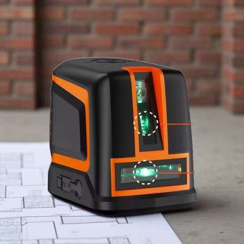 DOVOH C2-120G Rechargeable Cross Line Laser Level Self-Leveling High Precision 66ft Horizontal & Ver