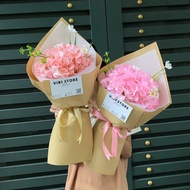 VIBI | Bouquet of silk hydrangeas with small flowers for graduation, birthday, anniversary, October 